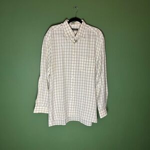 ermenegildo zegna white plaid long sleeve button down shirt size xxl